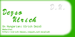 dezso ulrich business card