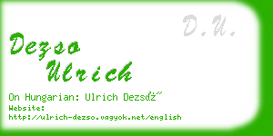 dezso ulrich business card